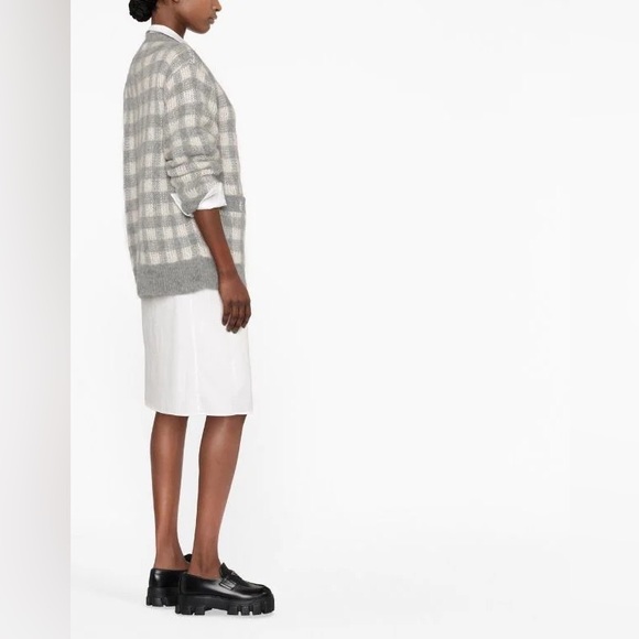 Ontario plaid-check crystal-button cardigan! - Picture 4 of 8